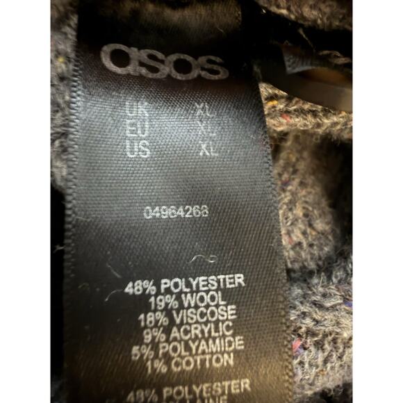 Men's asos Sweater Sz XL Button Up Shawl Collor Cable Knit Wool Blend - Picture 11 of 12